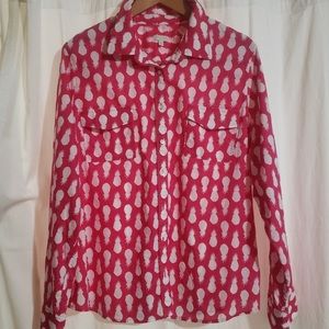 Pink pineapple Talbots shirt